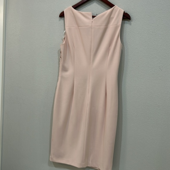 Calvin Klein Pink Asymmetrical Ruched Midi Dress - Picture 2 of 4